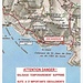 Karte Sperrung bzw. Demarkierung Zugang Calanque de l'Oeil de Verre. Am rechten Kartenrand das Cheminée du CAF. 