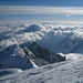 Blick zu Mont Maudi, Mont Blanc du Tacul und Aig. du midi.