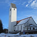 die schön gelegene Kirche von Möggers ....
