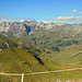 Ausblick vom Krabachjoch nach Westen ins Lechquellengebirge.
