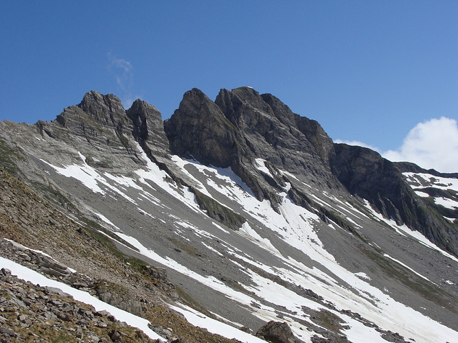Grat zwischen Falknis und Vorder Grauspitz (ganz rechts),...