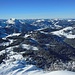Panorama im Westen - westliches Tannheimer Tal, Oberjocher Berge und Nagefluhkette