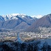 Il delta della Maggia visto dalla strada che conduce all'Alpe di Neggia.