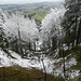 wieder ein Blick hinunter in die Rätschflue - diesmal verziert von einer leichten Schneeschicht