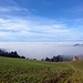 Kurz vor der Zinghöch mit Blick über das Nebelmeer zum Jura