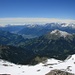 Blick von der Schesaplana nach Südwesten, der Gipfel in der Mitte ist der <a href="http://www.hikr.org/tour/post13882.html"><strong>Haldensteiner Calanda</strong></a>