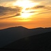 Traum-Sonnenuntergang im Riesengebirge / Krkonoše - dominant das Hohe Rad