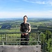 Margit auf dem sehr hohen und luftigen Lembergturm - tolle Fernsicht haben wir an dem Morgen