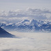 Die Gipfel der Alviergruppe über der "Brandung" des Rheintal-Nebelmeers