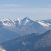 Einige Berner Oberländer, u.a. Jungfrau, Mönch, Aletschhorn und Finsteraarhorn.
