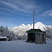 An der Mühlberg Skihütte mit schönem Ausblick zu den Ahrnspitzen