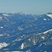 Zoom: Gurnwandkopf und Hörndlwand mit Staufengruppe, rechts die Berge um das Sonntagshorn.