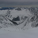 Blick von der Weitkarspitze über unser Aufstiegstal (Kraspestal) nach Haggen und nördlich darüber aufragende Berge.