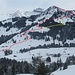 Aufstieg zum Furggelenstock - gute Übersicht über die Roggenstock-Route mit Aufstieg (rot) und Abfahrt (gelb)
