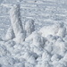 An der Horská chata Vitiška - In diesem Winter eher selten: Weißer Belag am Boden. Etwas Schnee und vor allem Reif decken heute aber das Meiste halbwegs zu.