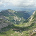 Blick im Aufstieg zum Altmannsattel auf die erste Alpsteinkette und ins Appenzell