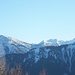 Vorne der Grat vom Kofel zum Zahn, dahinter links Notkarspitze, Hinten Bildmitte die Alpspitze rechts davon Hochblassen bis Höllentalspitze