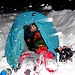 Unser Biwak am Abend - Nach dem Fototermin bei -15°C im Schneesturm kroch ich schnellstmöglich wieder in den warmen Schlafsack im Zelt ;-)