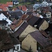 Blick von der Burgstelle auf Titterten (668m). Das Dorf ist die zweithöchste gelegene Gemeinde von Baselland.