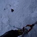 Wannabärg-Eisfall Blick aus der ersten Seillänge