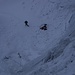 Wannabärg-Eisfall, Tiefblick vom Standplatz