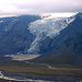 Aussicht während des Aufstiegs: Gigjökull, ein Seitenarm des Eyjafjallajökull mit Gletschersee. Das Foto hat historischen Wert: den See gibt's nicht mehr. Er wurde beim Ausbruch des Vulkans unter dem Eyjafjallajökull in 2010 "zugeschüttet".