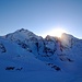 Piz Bernina mit den letzten Sonnenstrahlen