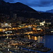 Monaco - Abendlicher Ausblick vom Felsen unweit des Fürstenpalastes nach Monte Carlo.