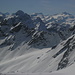Blick vom Zwiselbachjoch zur Wildspitze und zu anderen Gipfeln der Ötztaler Alpen