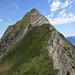 Brünnelistock 2133m as seen from southwest, the easiest route up to it strictly follows the ridge