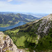 The view down to the Wägitalersee from Zindlenspitz