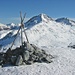 Gipfel des Munt Buffalora, am Horizont von links nach rechts: Piz Terza, Piz Chavalatsch (der kleine weisse), Piz Daint, Piz Dora