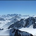 Blick nach Westen zur Berninagruppe und hinüber zum morgigen Gipfelziel, dem Piz Calderas