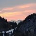 Morgenrot hinter der südlichen Alpsteinkette - Im Aufstieg vom Plattenbödeli zur Alp Sigel.