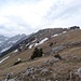Fast gänzlich schneefrei präsentiert sich der Südosthang zum Gipfel P. 1769 m hinaufführt, dem höchsten Punkt auf der Alp Sigel. 