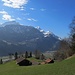 ... in den zwischenzeitlichen Frühling - mit letztem Blick hinüber zu Tschingel, Garzen, Wandelhore und Oltschiburg (v.l.)