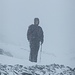 Mein Tourenpartner Horst im Schneesturm