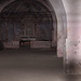 L'interno di Santa Maria di Lebbia con l'altare tardo seicentesco in cotto. .