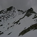 Unter den Gratfelsen kann ich noch ein erhebliches Stück mit Skier in Richtung Gipfel aufsteigen. Der höchste Punkt ist aber noch nicht zu sehen!