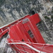 The Landwasser Viaduct is being renovated and has a red dress on at this point