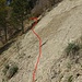 10A - the best line across the landslide below the Teehütte, as seen entering the Fallätsche traverse.