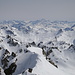 Blick über den Gipfelgrat der Vorderen Jamspitze in die Ötztaler Alpen