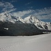 Foto des ersten Besteigungsversuchs vom 21./22.2.2014:<br /><br />Aussicht oberhalb Lü auf die beiden schönen Gipfel Piz Dora (links; 2951m) und Piz Daint (rechts; 2968m).