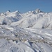Gipfelblick vom Piz Murtiröl, von links Piz Üertsch, Piz Blaisun, Piz Kesch und Piz Val Müra