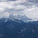 viele Wolken in den Dolomiten, in den Sarntaler Alpen nicht weit entfernt umso schöner