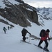 Im Aufstieg zum Ränfenhorn – zu Beginn ziemlich steil und harter Schnee (es leben die Harscheisen)