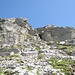 Im unteren Teil des Aufstieges zur Cima dell'Uomo 2390m