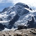 Unser Mittagsrast - die Gandegghütte, und dahinter das von uns heute erklommene Breithorn :-)