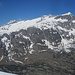 tief drunten im Tal die Ausläufer des Aletschgletschers, darüber ganz links die Belalp und als höchster das Nesthorn