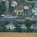 Blick vom Chluser Roggen zum Bahnhof Balsthal. 